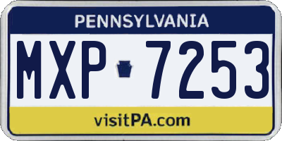 PA license plate MXP7253