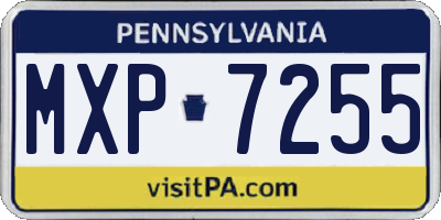 PA license plate MXP7255
