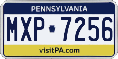 PA license plate MXP7256
