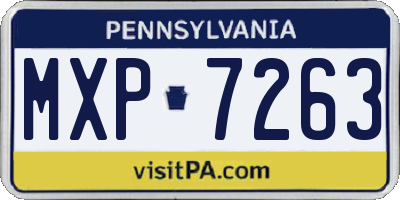 PA license plate MXP7263