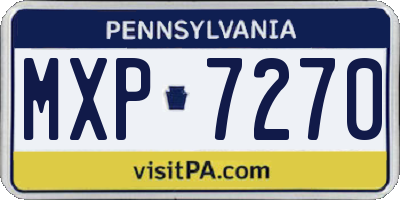 PA license plate MXP7270
