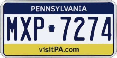 PA license plate MXP7274