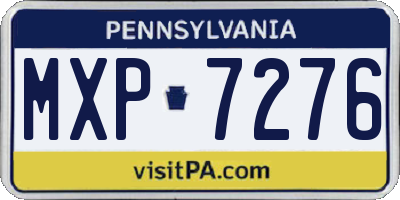 PA license plate MXP7276