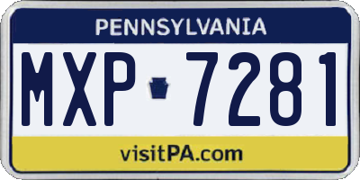PA license plate MXP7281