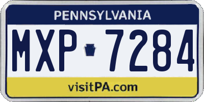 PA license plate MXP7284