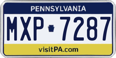 PA license plate MXP7287