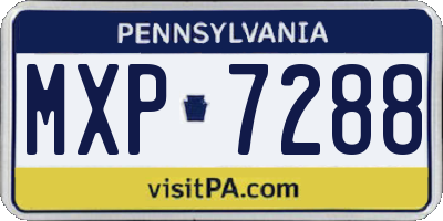 PA license plate MXP7288