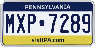 PA license plate MXP7289