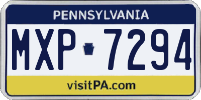 PA license plate MXP7294
