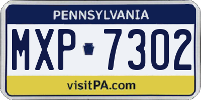 PA license plate MXP7302
