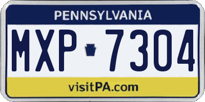 PA license plate MXP7304