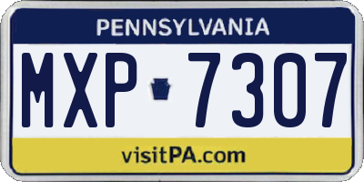 PA license plate MXP7307