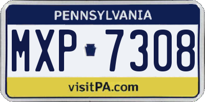 PA license plate MXP7308