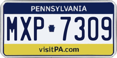 PA license plate MXP7309