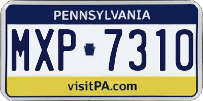 PA license plate MXP7310