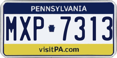 PA license plate MXP7313