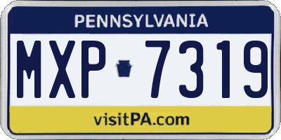 PA license plate MXP7319