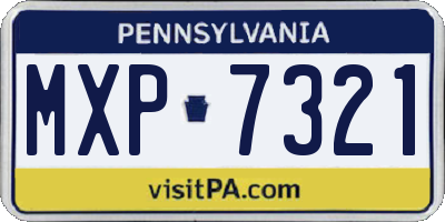 PA license plate MXP7321