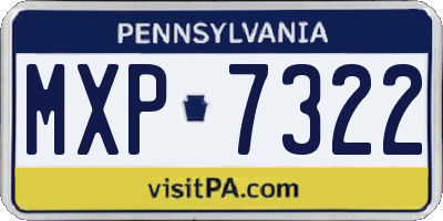 PA license plate MXP7322