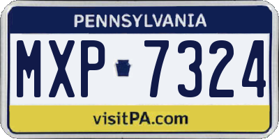 PA license plate MXP7324