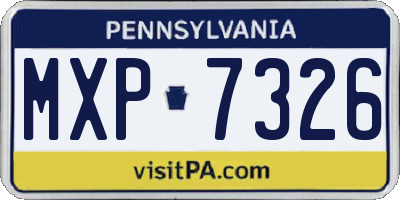 PA license plate MXP7326