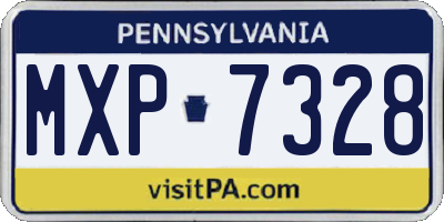 PA license plate MXP7328