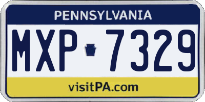 PA license plate MXP7329