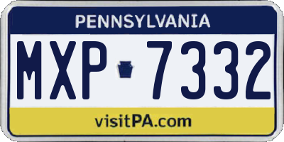 PA license plate MXP7332