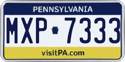 PA license plate MXP7333