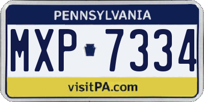 PA license plate MXP7334