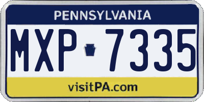 PA license plate MXP7335
