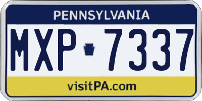 PA license plate MXP7337
