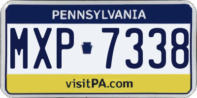 PA license plate MXP7338
