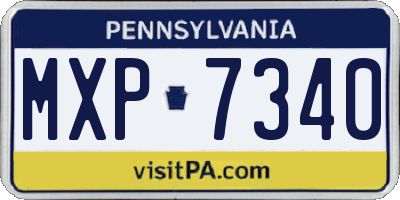 PA license plate MXP7340