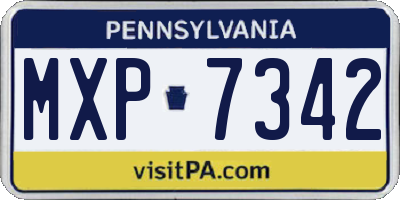 PA license plate MXP7342