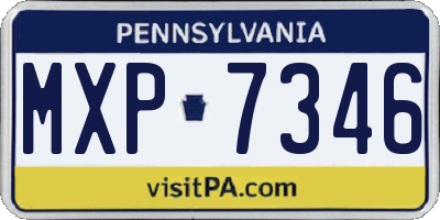 PA license plate MXP7346