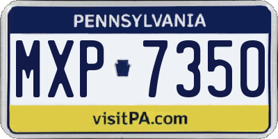 PA license plate MXP7350