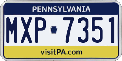 PA license plate MXP7351
