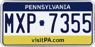 PA license plate MXP7355