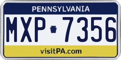PA license plate MXP7356