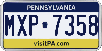 PA license plate MXP7358