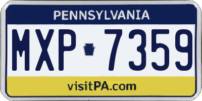 PA license plate MXP7359