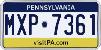 PA license plate MXP7361