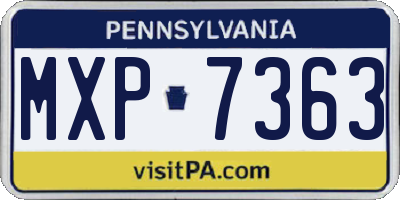 PA license plate MXP7363