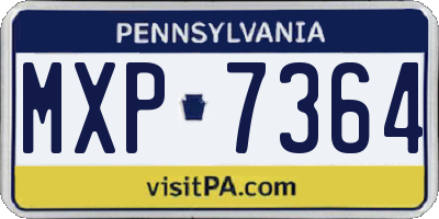 PA license plate MXP7364