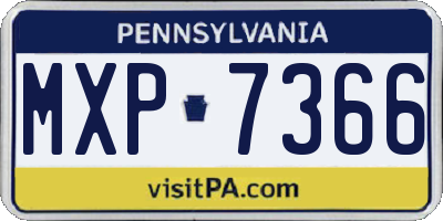 PA license plate MXP7366