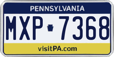 PA license plate MXP7368