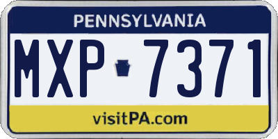PA license plate MXP7371