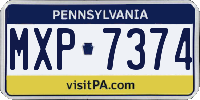 PA license plate MXP7374