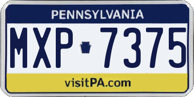 PA license plate MXP7375